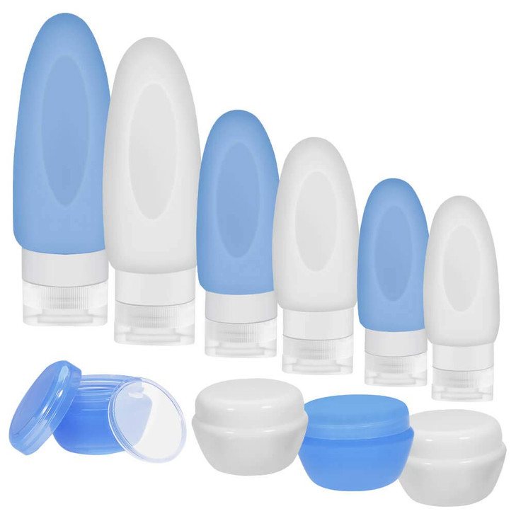 selizo 10 Leakproof Silicone Travel Bottles Squeeze Bottle Container for Cosmetic Toiletry Containers Shampoo Lotion Con