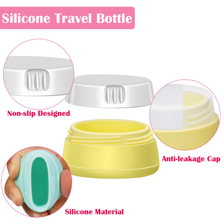 selizo Travel Bottles Containers Silicone and Plastic Cream Jars with TSA Approved Toiletry Case for Toiletries Cosmetic