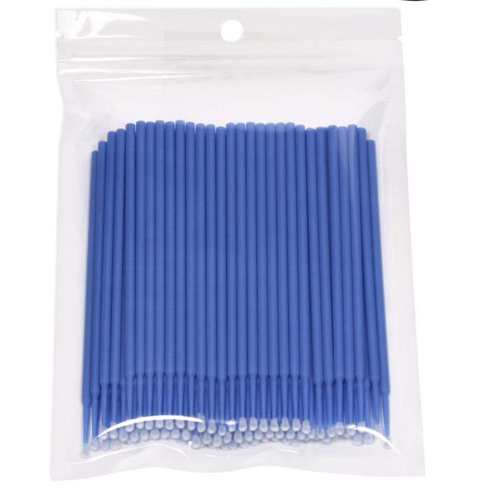 Mini Skater 100 Pack Dental Micro Applicator Brush 25 mm Head Diameter Bendable Ultrafine Brushes for Eyelash Extensions