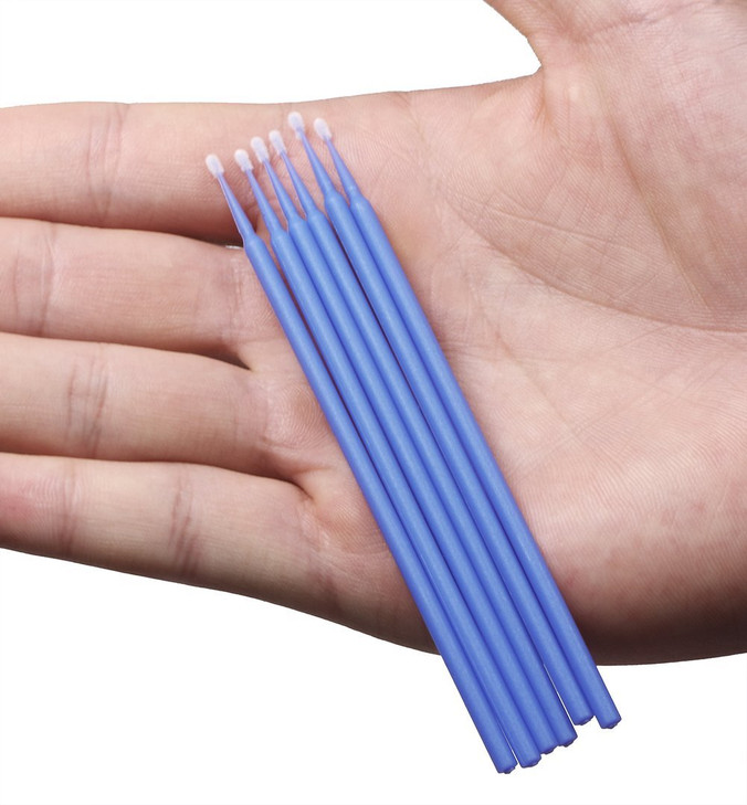 Mini Skater 100 Pack Dental Micro Applicator Brush 25 mm Head Diameter Bendable Ultrafine Brushes for Eyelash Extensions