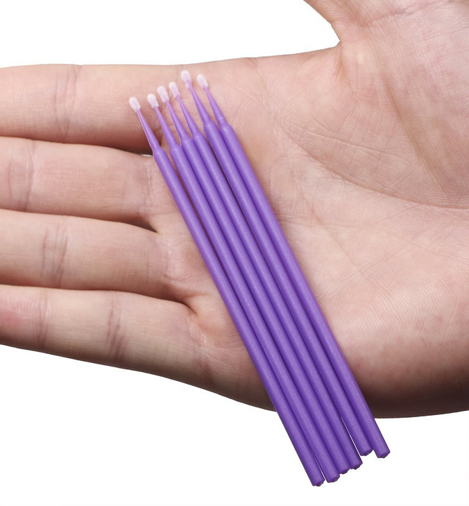 Mini Skater 100 Pcs Eyelash Swabs 15 mm Head Diameter Mini Applicators Brushes Eyelashes Extension Individual Lash Glue