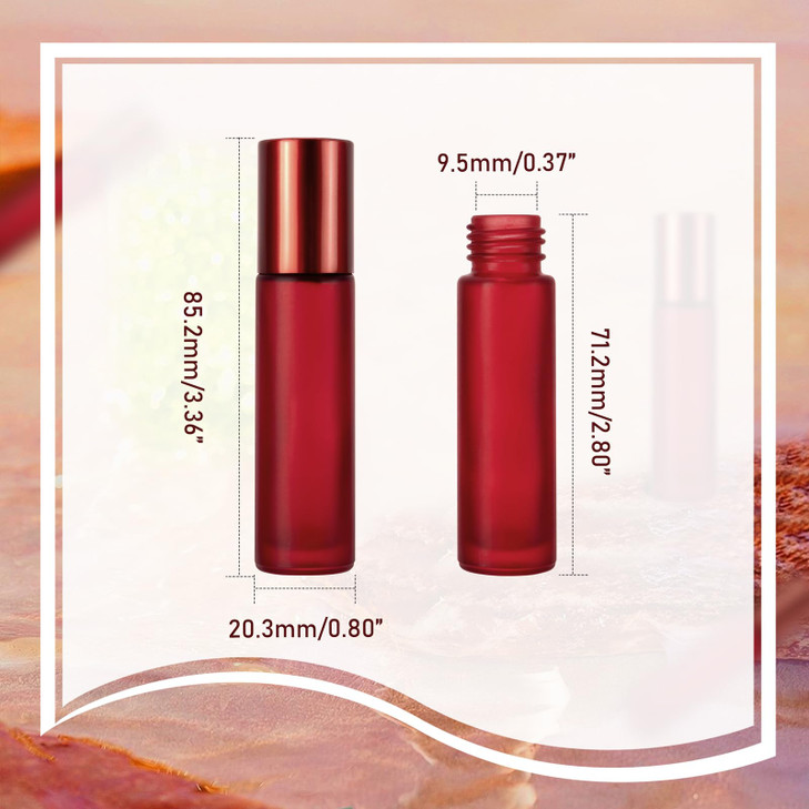 Kesell Empty Essential Oil Roller Bottles 10 ml Glass Rollon Bottles with Stainless Steel Roller Balls Pack of 10