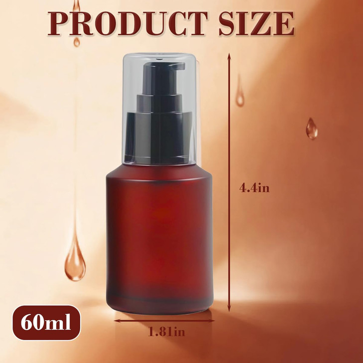 1PCS 60ML Glass Empty Upscale Refillable Cosmetic Cream Lotion Pump Bottle Container With Cap For Treatment Beauty Gels