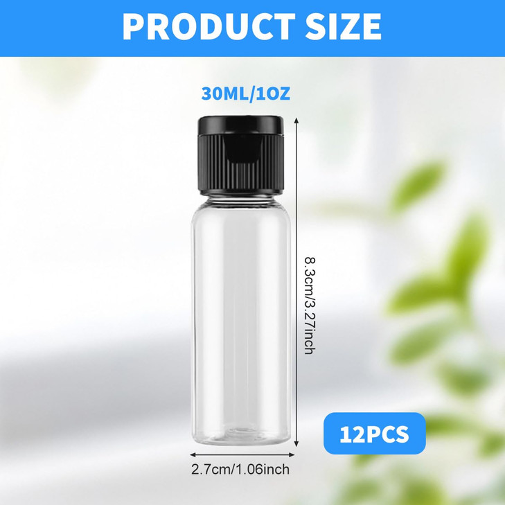 30ml 1 oz Plastic Pour Bottle with Flip Cap Empty Travel Sample Containers Jar for Emollient Water Shower Gel Emulsion P
