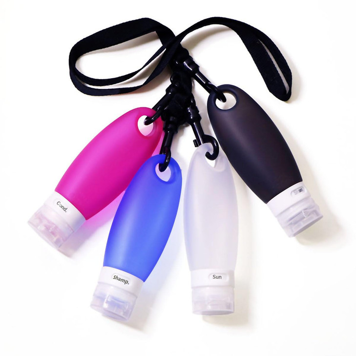 Fullplus Portable Silicone Squeezable Bottles Refillable Cosmetic Gym Containers Travel TSA Approved Tube Set with Showe