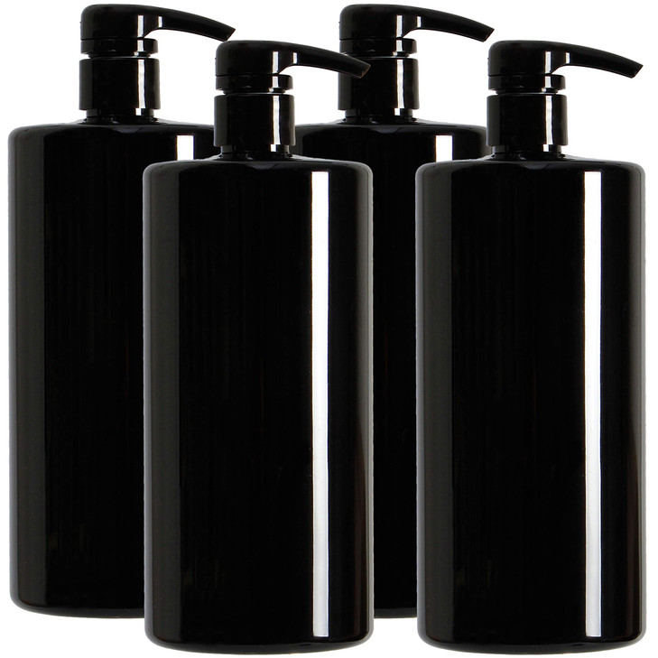 Youngever 4 Pack Pump Bottles for Shampoo Empty Shampoo Pump Bottles Plastic Cylinder with LockdownLeak ProofPumps 32 Ou