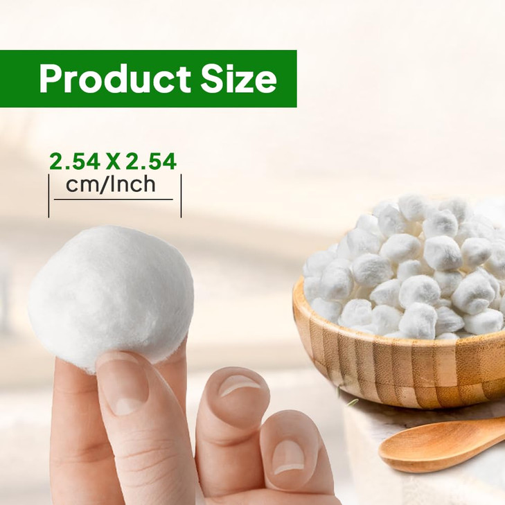 Spa Stix Cotton Balls 500 Count Medium Size Non Sterile Super SoftWhite