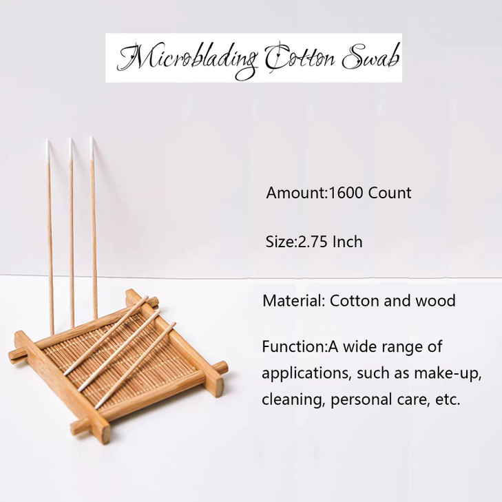 1600PCS Pointed Cotton Swabs 275 Inch Microblading Cotton SwabCotton Swabs Precision TipsCotton Swabs with Wooden StickM