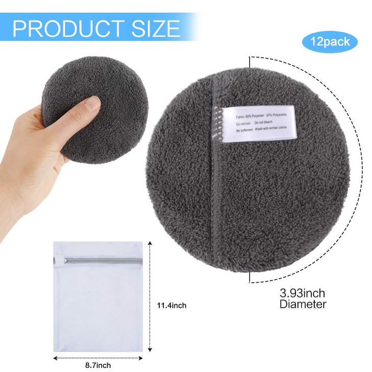 SUNLAND Reusable Makeup Remover Pads for FaceEyesLips Microfiber Face Cleansing Gloves Washable Makeup Remover Cloth wit