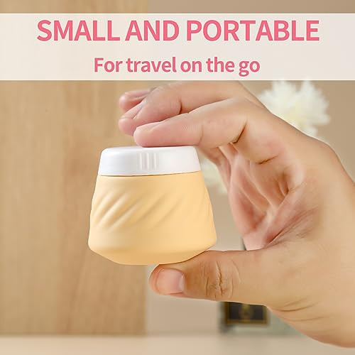 Gemice Travel Containers for Toiletries Silicone Cream Jars TSA Approved Travel Size Containers with Clear Bag Leakproof
