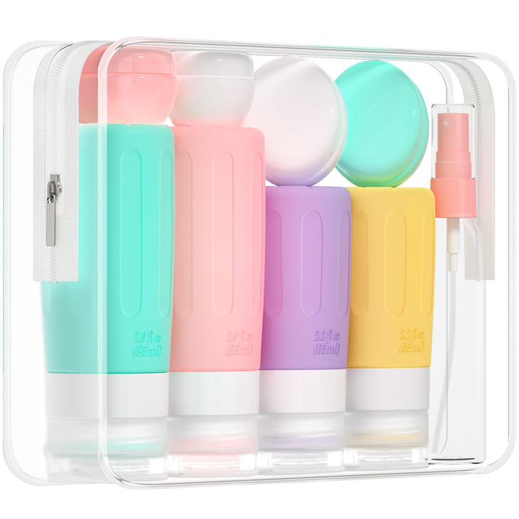 Morfone 16 Pack Travel Bottles Set for Toiletries TSA Approved Travel Containers Leak Proof Silicone Squeezable Travel A