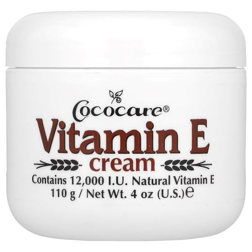 Cococare Vitamin E Cream 12000 IU 4 Ounce Skin Cream
