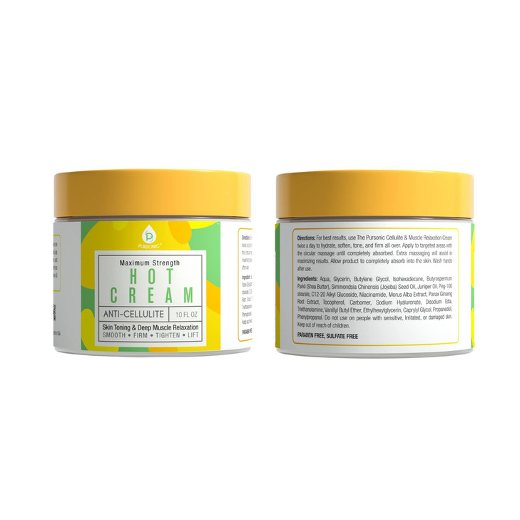 Pursonic Anti Cellulite Cream Muscle Relaxation Hot Cream Reduce Varicose Veins Firm Tighten Improve Skin Texture Hydrat