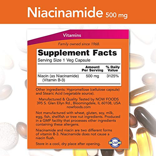 NOW Niacinamide 500mg,100 Capsules online at globaldelivered