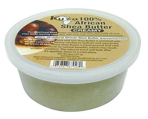 Kuza 100 African Shea Butter Creamy White for Skin Hair and Nails 8 oz