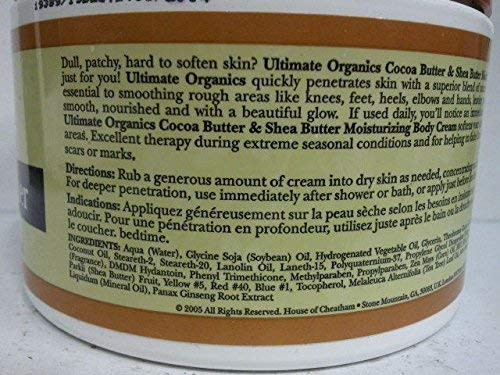 Ultimate Organic Cocoa Butter Shea 8 oz Jar