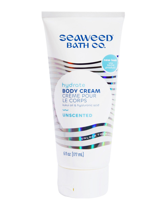 Seaweed Bath Co Hydrate Body Cream Unscented Nourishing Moisturizer for Body and Hands With Vitamin E Hyaluronic Acid an