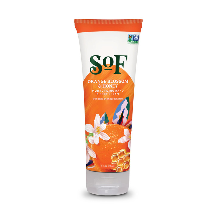 SoF Moisturizing Hand Body Cream With Organic Shea Cocoa Butter and Sweet Almond OilNon GMO Vegan Orange Blossom and Hon