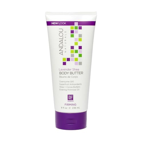 Andalou Naturals Body Butter Lavender Firming Cream8 Oz Shea Butter Cocoa Butter Primrose Oil Body Moisturizer for Dry S