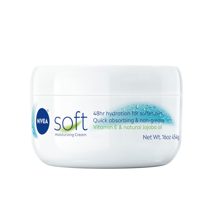 NIVEA Soft Refreshingly Soft Moisturizing Cream Lightweight Body Moisturizer for Face Body and Hands Body Cream Enriched
