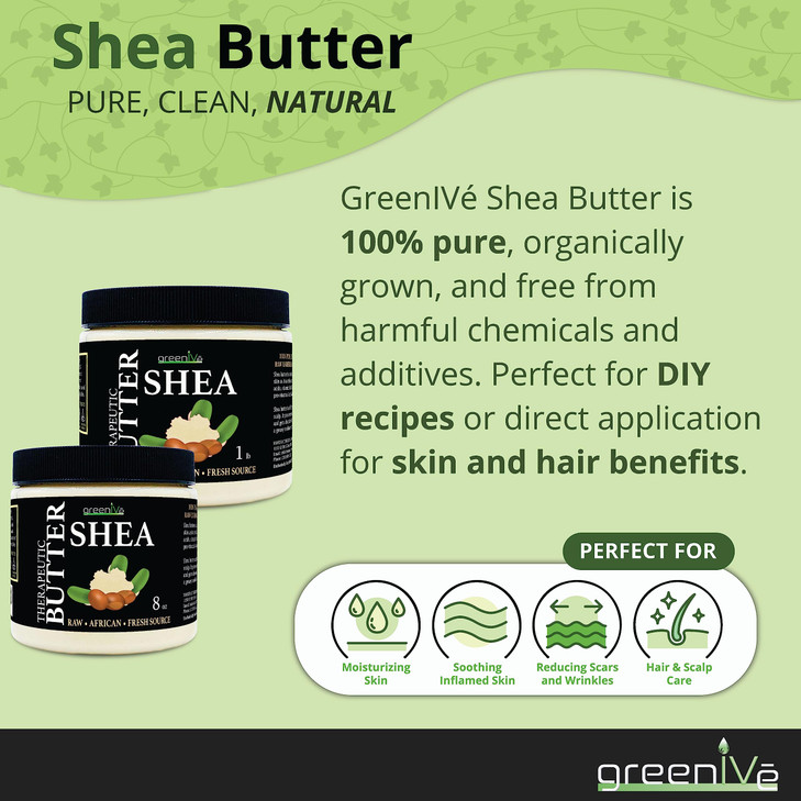 GreenIVe Shea Butter Raw 100 Pure Unrefined Ivory Shea Butter Grade A West African Karite Nut Butter for DIY Butters Lot