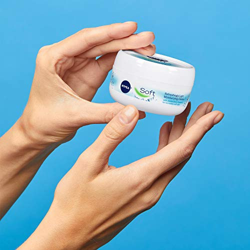 NIVEA Soft Refreshingly Soft Moisturizing Cream Body Moisturizer for Face Body and Hands Enriched with Jojoba Oil and Vi