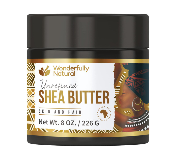 Wonderfully Natural Unrefined Shea Butter African Organic Ivory Raw 8 OZ