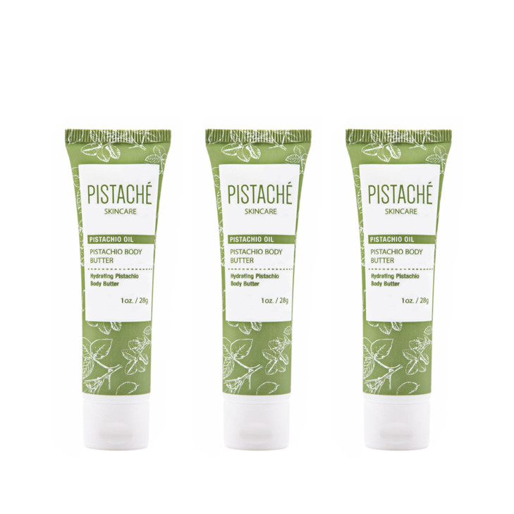 Pistach Skincare Pistachio Oil Whipped Body Butter Cream Moisturizer aka The Boyfriend Body Butter Trio Travel Packet Se