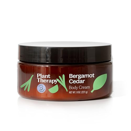 Plant Therapy Bergamot Cedar Body Cream 8 oz Natural Essential Oils For all Skin Types Restore Softness Hydration Vitami