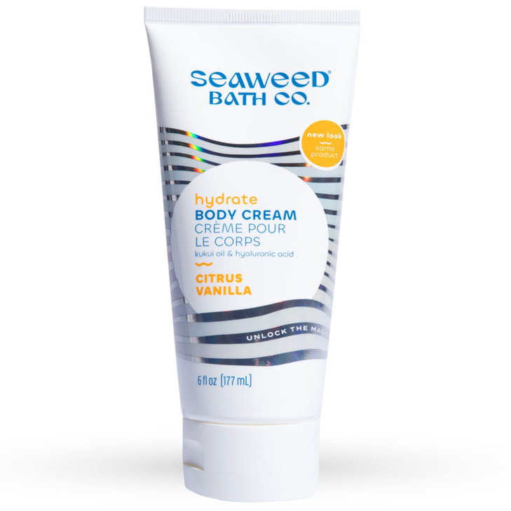 Seaweed Bath Co Hydrate Body Cream Citrus Vanilla Scent 6 Ounce Nourishing Hand Body Lotion Moisturizer for Dry Skin wit