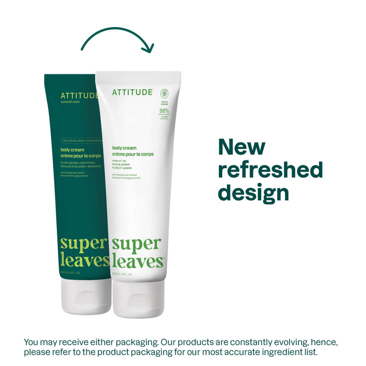 ATTITUDE Body Cream EWG Verified Moisturizer Vegan Moisturizing Products For Dry Skin Dermatologically Tested Pear Amber
