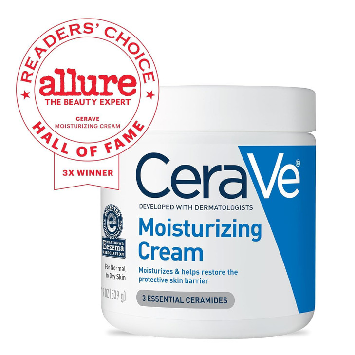 CeraVe Moisturizing Cream Body and Face Moisturizer for Dry Skin Body Cream with Hyaluronic Acid and Ceramides Daily Moi