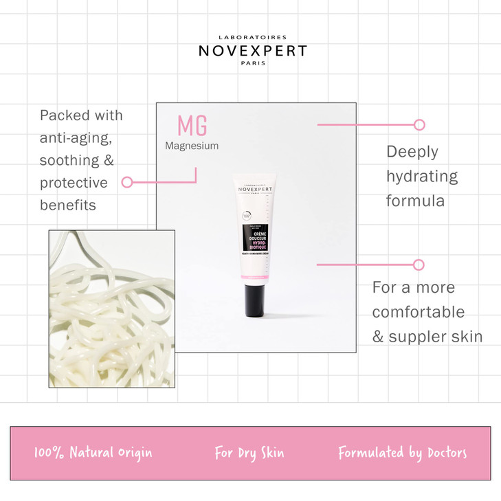 Novexpert Velvety HydroBiotic Cream Nourishes Hydrates And Protects With Hyaluronic Acid And Magnesium Moisturizes And S