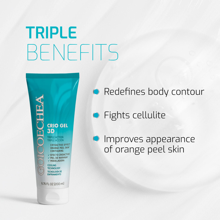Goicoechea 3D Crio Gel Triple Action Cryoactive Cooling Tech for Cellulite Orange Peel Skin 676 fl oz