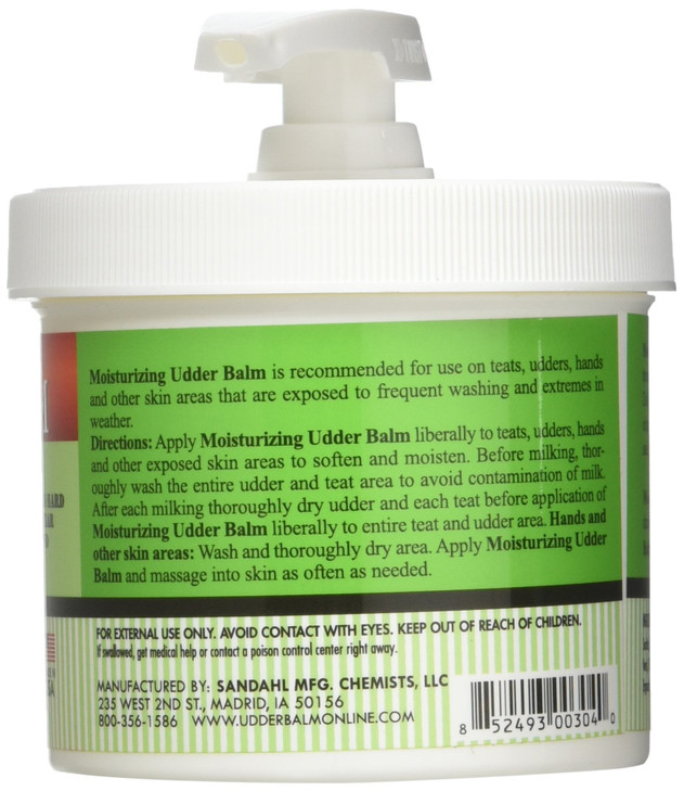 The Happy Cow Moisturizing Udder Balm 12 ounce pump