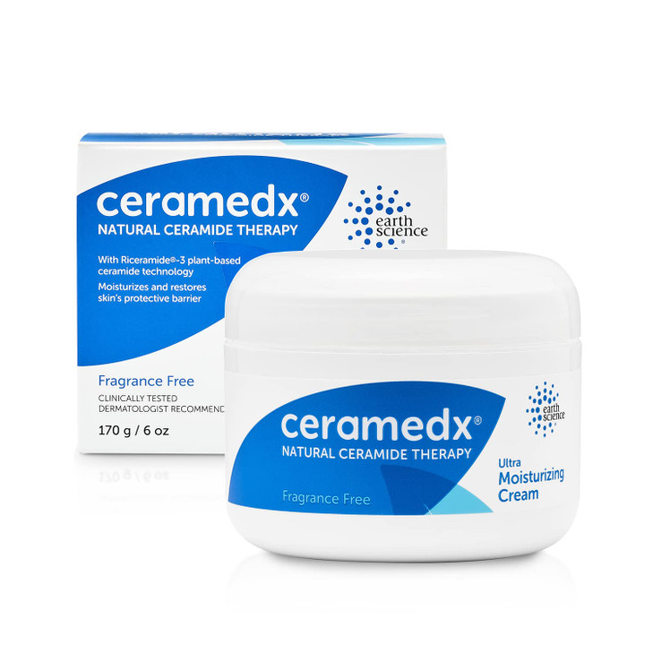 Ceramedx Ultra Moisturizing Natural Ceramide Cream Unscented for Dry Sensitive Skin 6 oz