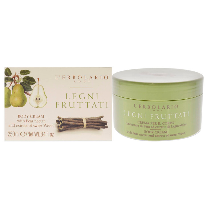 LErbolario Body Cream Moisturizing Body Butter for Dry Skin AntiAging Toning Skin Care with Woody Scent Pear Nectar and