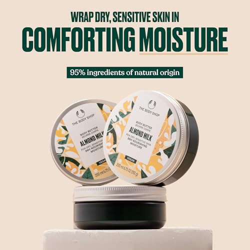 The Body Shop Almond Milk Body Butter Nourishing Moisturizing Skincare for Dry and Sensitive Skin Vegan 675 Oz