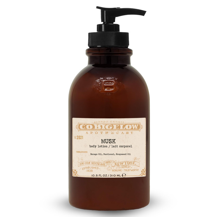 CO Bigelow Musk Body Lotion Iconic Collection Moisturizing Body Lotion with Shea Butter Borage Oil Grapeseed Oil 105 Fl