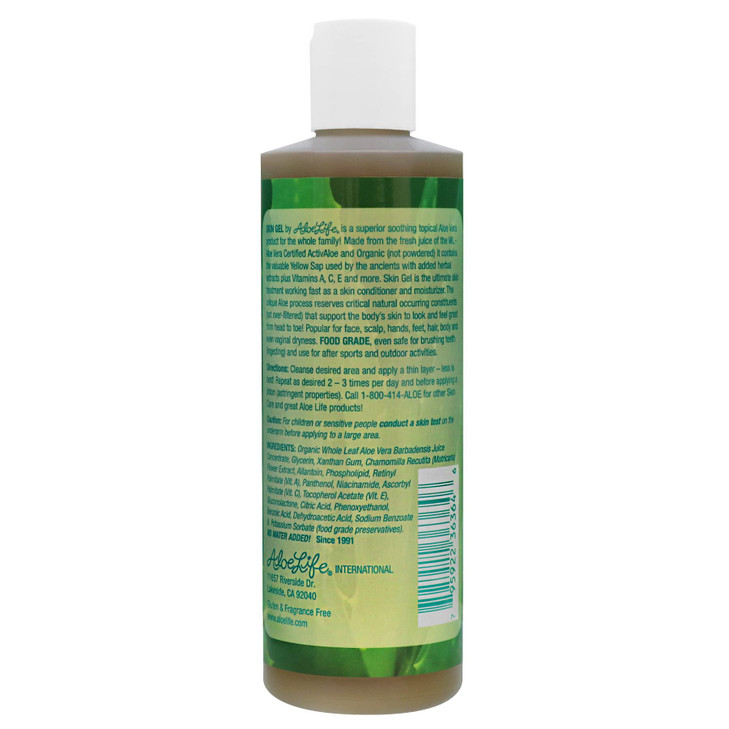 Aloe Life Skin Gel Herbs Ultimate Skin Treatment 99 Certified Organic Whole Leaf Aloe Vera Vitamins C A E HeadtoToe Skin