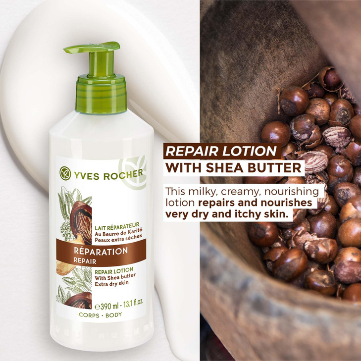 Yves Rocher Repair Lotion for Extra Dry Skin Hand and Body Lotion to Repair Nourish 131 fl oz