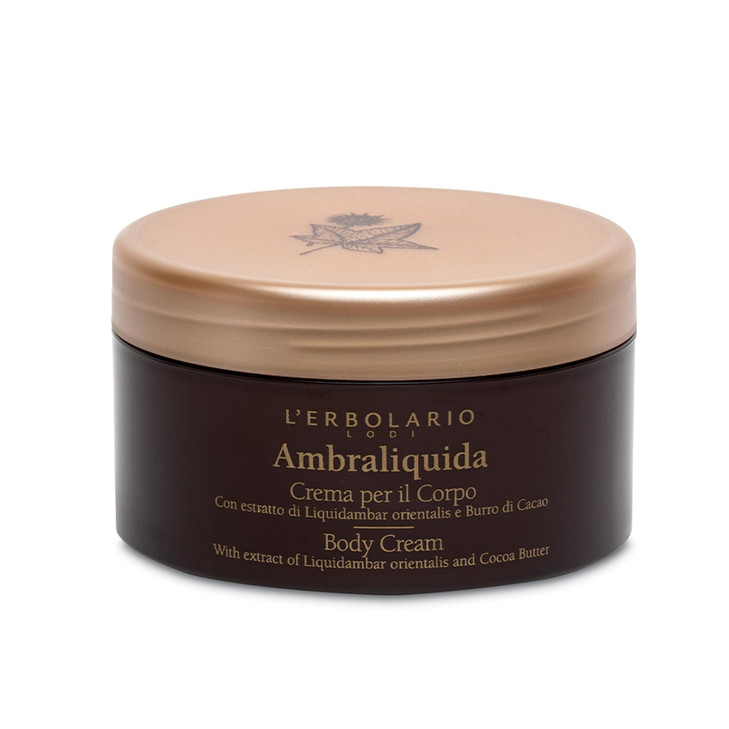 LErbolario Body Cream Moisturizing Body Butter for Dry Skin Toning and Protecting Skin Care with Amber and Creamy Scent