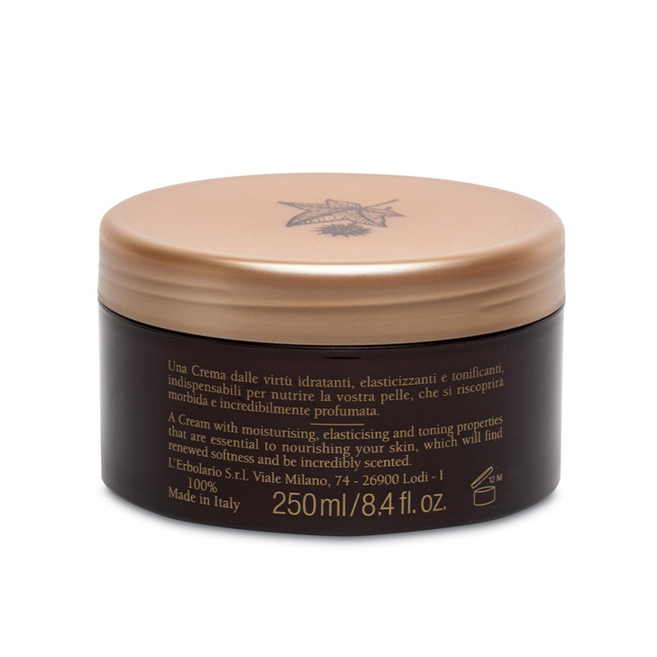 LErbolario Body Cream Moisturizing Body Butter for Dry Skin Toning and Protecting Skin Care with Amber and Creamy Scent