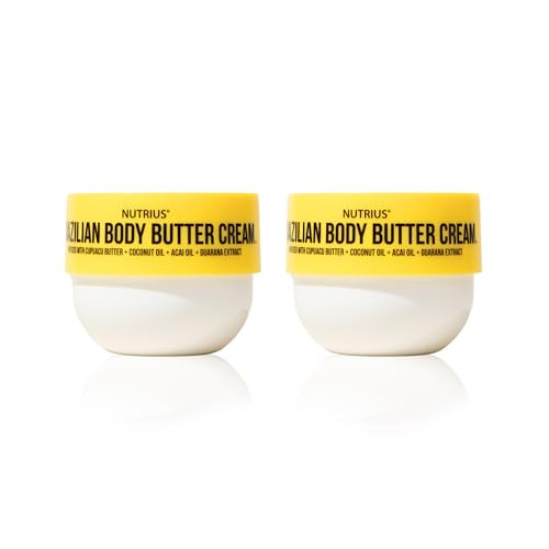 Nutrius Brazilian Body Butter Cream 2Pack Smooth FastAbsorbing NonGreasy Infused With Cupuacu Butter