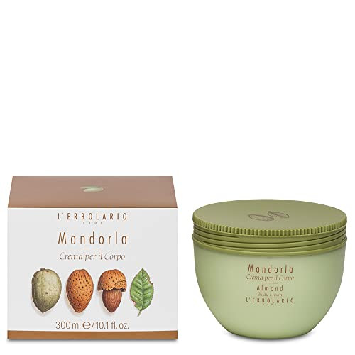 LErbolario Body Cream Moisturizing Body Butter for Dry Skin with Almond Oil Nourishing Toning and Elasticizing Skin Care
