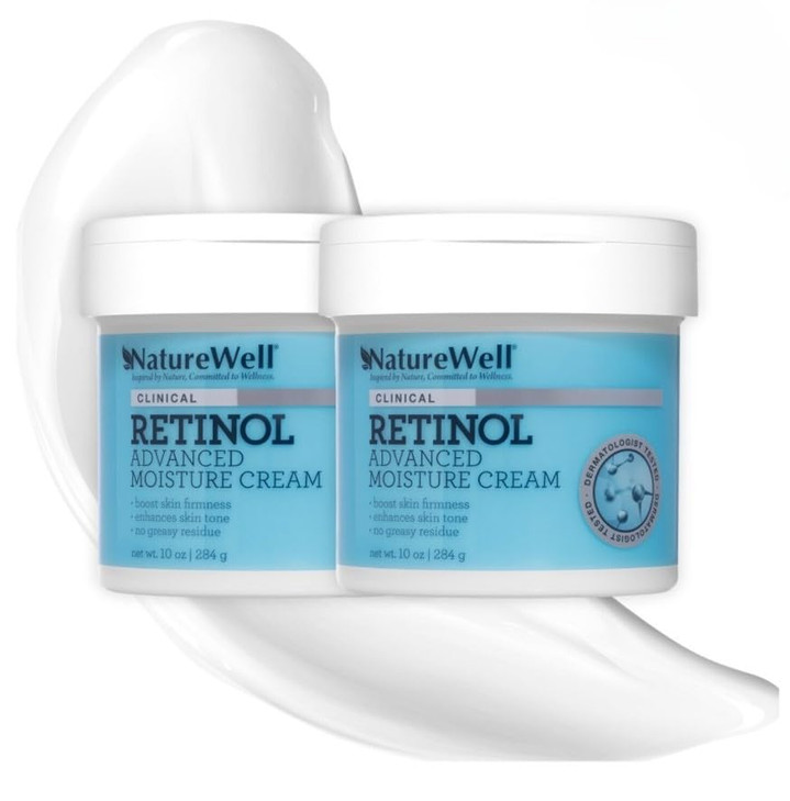 NATURE WELL Clinical Retinol Advanced Moisture Cream for Face Body Hands Boosts Skin Firmness Enhances Skin Tone No Grea
