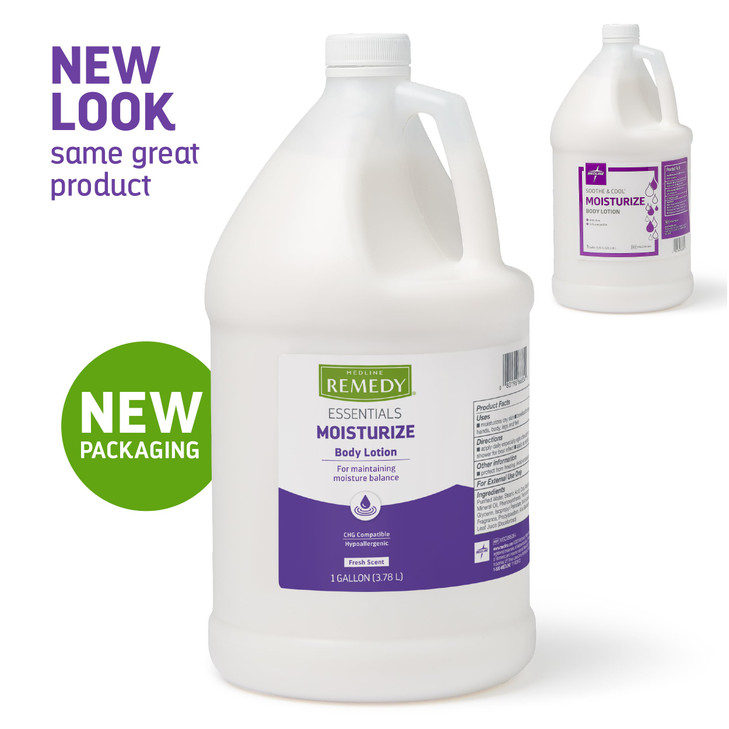 Medline Remedy Essentials Moisturizing Body Lotion 1 Gallon Bottle 1 Count Fresh Scent Hydrating NonGreasy For Dry Skin