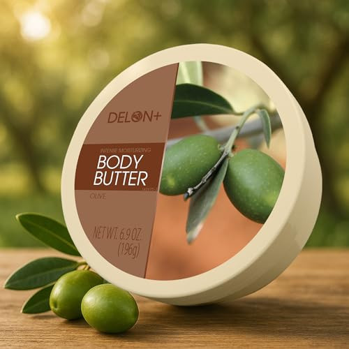 DELON Intense Moisturizing Body Butter Olive with Olive Oil Vitamin E 69 oz Pack of 4