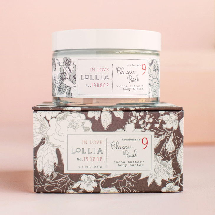 LOLLIA In Love Body Butter 55 oz Classic Petal Fragrance Shea Butter Cocoa Butter Body Lotion for Women Hydrating Smooth