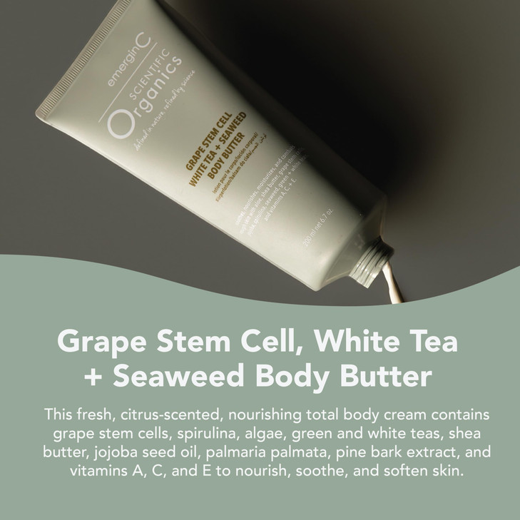 emergin C Scientific Organics Grape Stem Cell White Tea Seaweed Body Butter Nourishing Plant Stem Cell Cream with Vitami